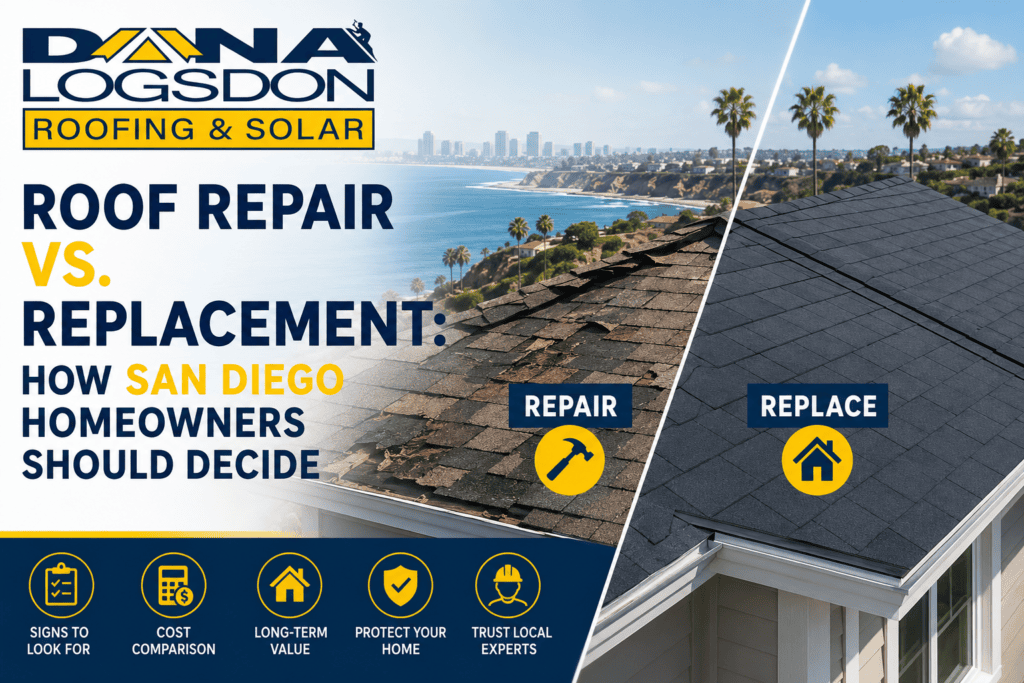 Roof Repair vs Replacement: How San Diego Homeowners Should Decide 1 Roof repair vs replacement in San Diego
